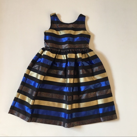 Gymboree girls size 8 formal dress royal blue gold - Picture 1 of 3
